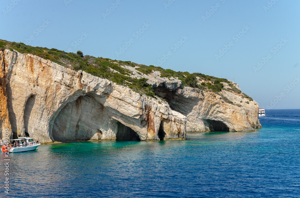 sea, caves and rocks cliffs Greece
