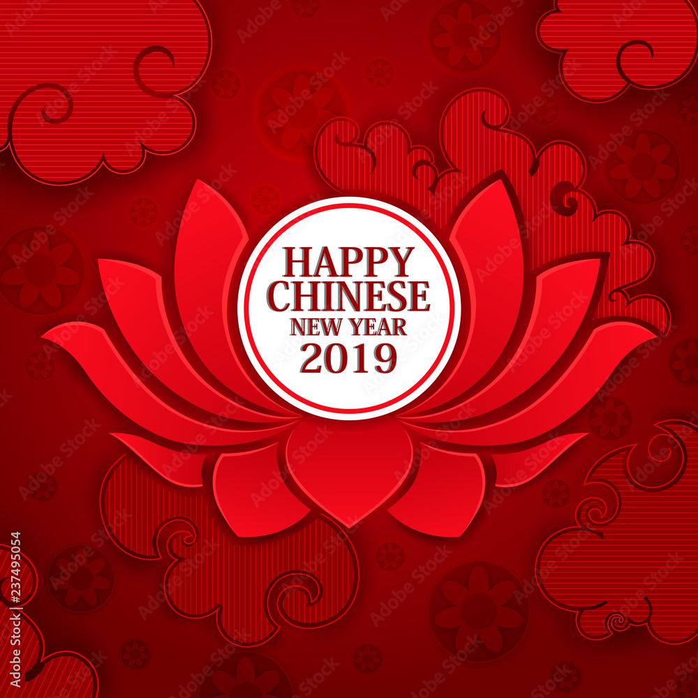 Happy Chinese New Year2019, Year of Pig greeting background Happy Chinese New Year2019, Year of Pig greeting background
