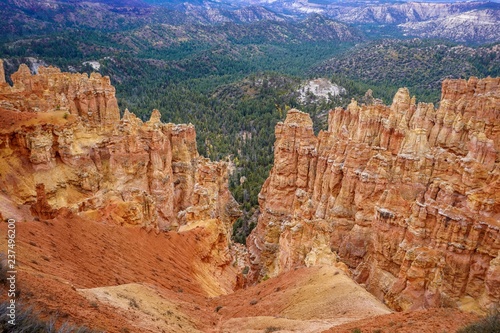 Beautiful aerial view of Bryce Canyon 