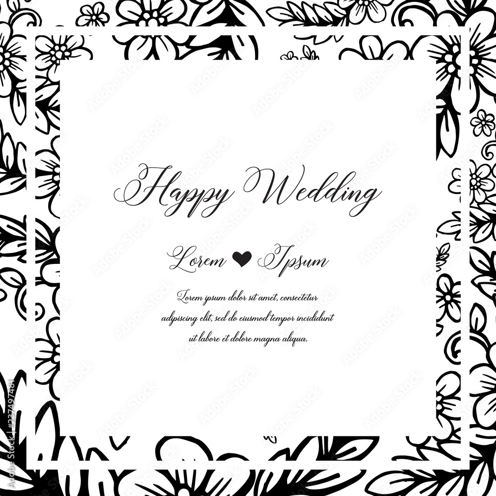branches decorative wreath and frame for wedding vector