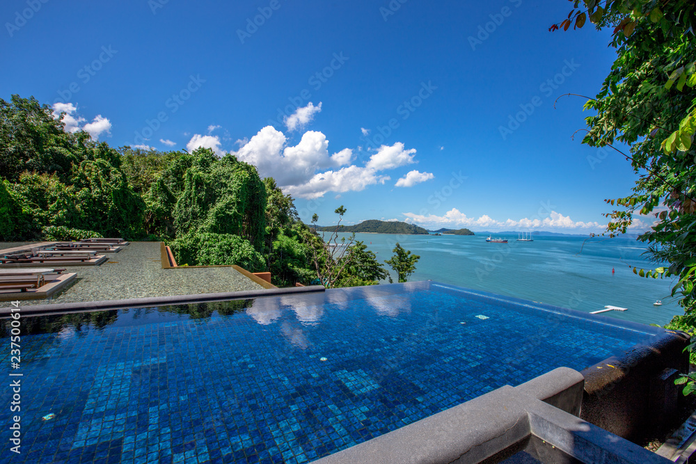 Sri Panwa Phuket Luxury Pool Villa Hotel: September 20, 2018, the atmosphere in the dining room, the tourist area, the swimming pool and the sea view, near the Cape Panwa, Muang, Phuket, Thailand.