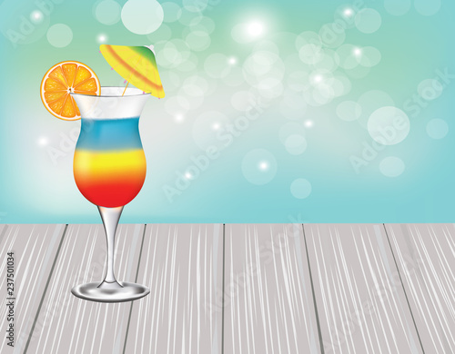 Summer cocktail. vector illustration