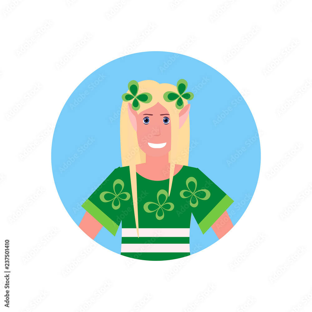 blonde woman christmas elf santa helper concept face avatar portrait female  cartoon character isolated Stock Vector | Adobe Stock