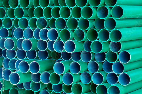 Patterns and colors of plastic pipes.