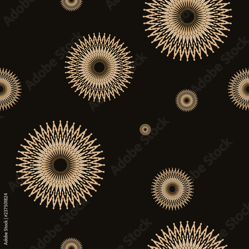 wired graphic stars seamless pattern in black ivory shades photo