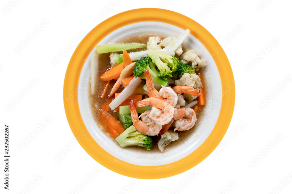 stir-fried shrimp with mixed vegetables stir-fried shrimp with mixed vegetables