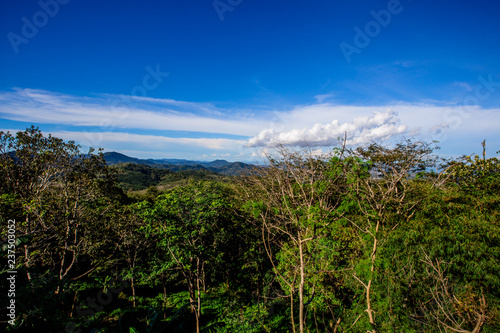 Natural background, panoramic view, panoramic nature (mountains, trees, sea, sky) is a beautiful sight to see in a group trip or a solo trip. © bangprik