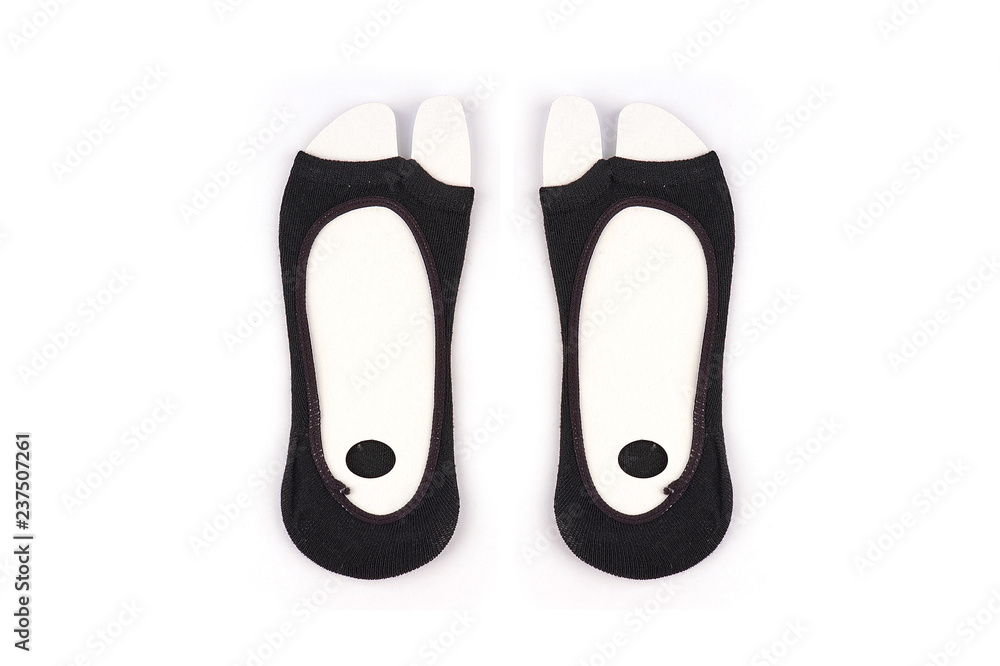 Socks with pattern. Women's socks isolated on white background Socks with pattern. Women's socks isolated on white background