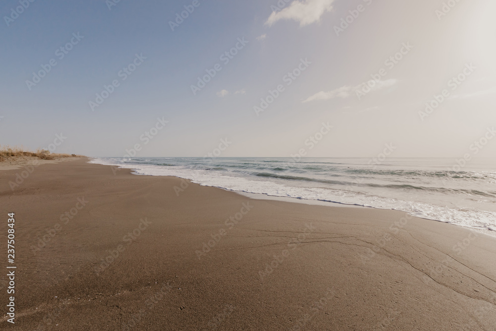 beautiful sand beach with soft ocean wave, wave of the blue sea on the sand bech. concept travel. beautiful sand beach with soft ocean wave, wave of the blue sea on the sand bech. concept travel.