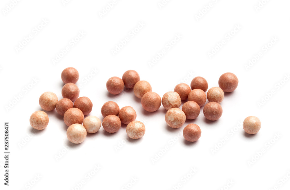 Cosmetics blush ball isolated on white Cosmetics blush ball isolated on white