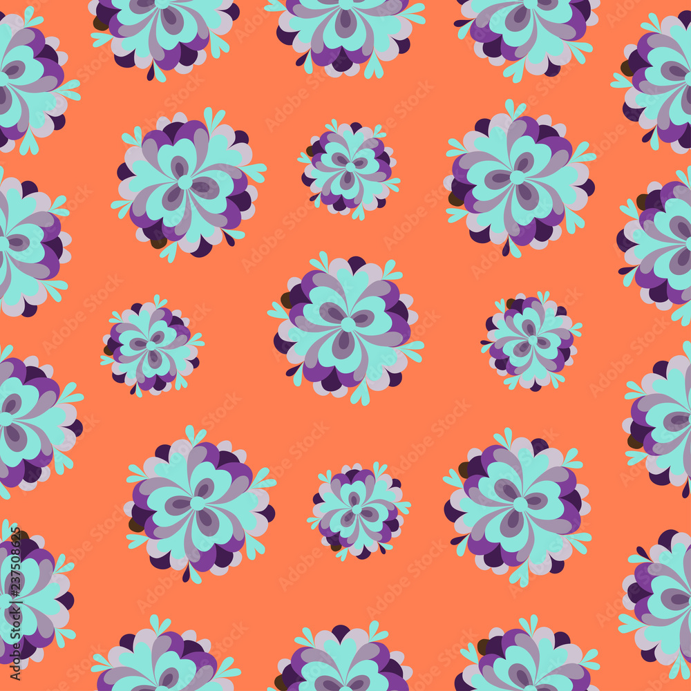 Orange flowers pattern abstract illustration Orange flowers pattern abstract illustration