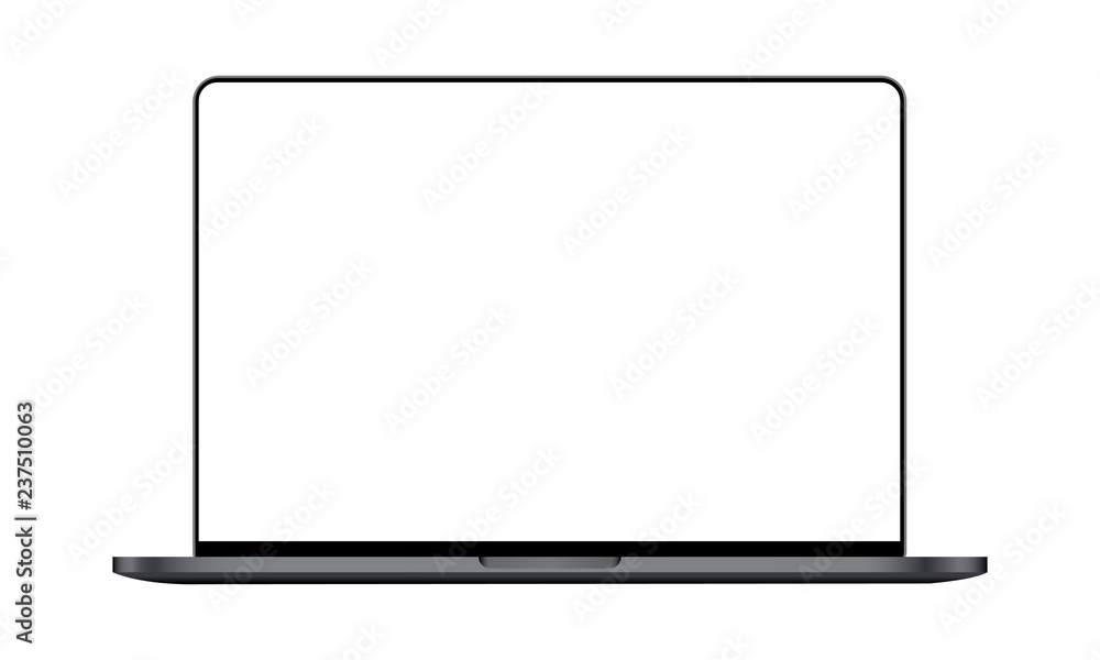 Modern laptop mock up - front view. Vector illustration Modern laptop mock up - front view. Vector illustration