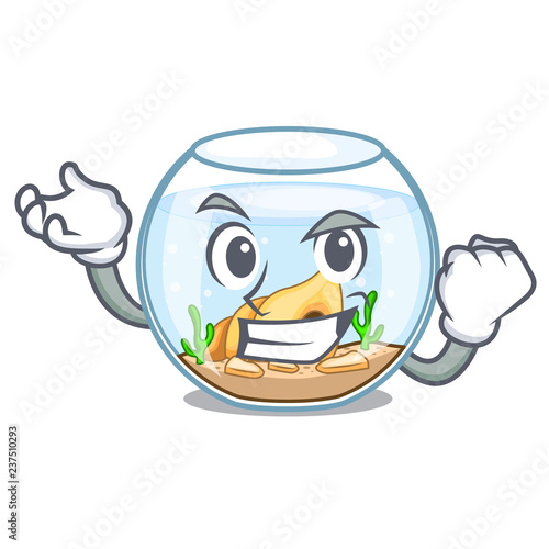 Successful fishbowl in glass sphere on mascot