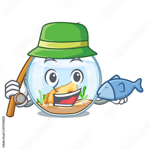 Fishing fishbowl jumping outside the on character
