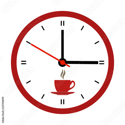 lunch concept. Coffee and watch. Flat style.