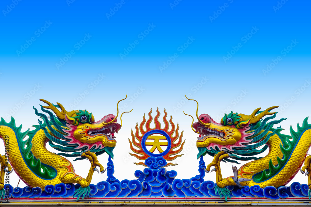 dragon Chinese on the roof ,temple dragon Chinese on the roof ,temple