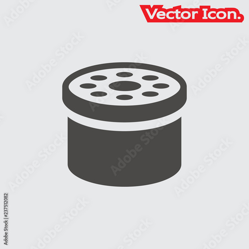 Car oil filter icon isolated sign symbol and flat style for app, web and digital design. Vector illustration.