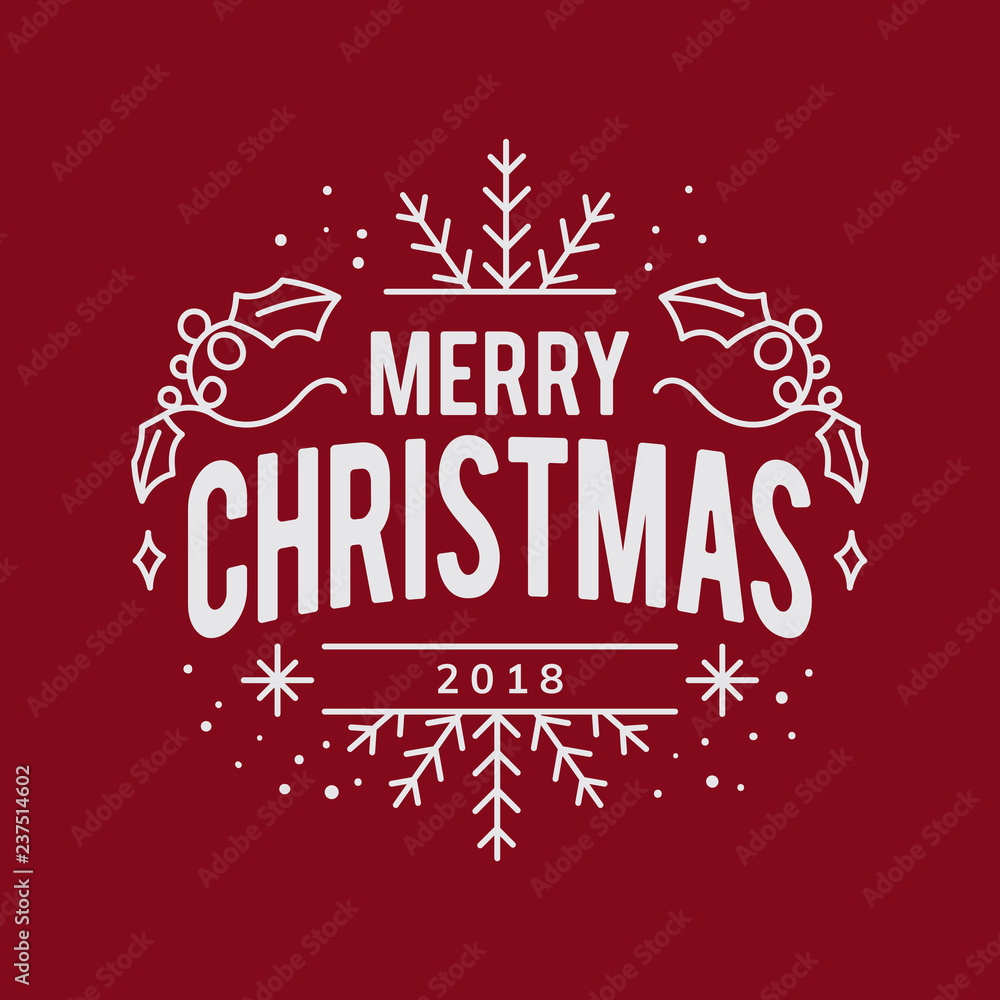 Merry Christmas 2018 greeting badge vector Merry Christmas 2018 greeting badge vector