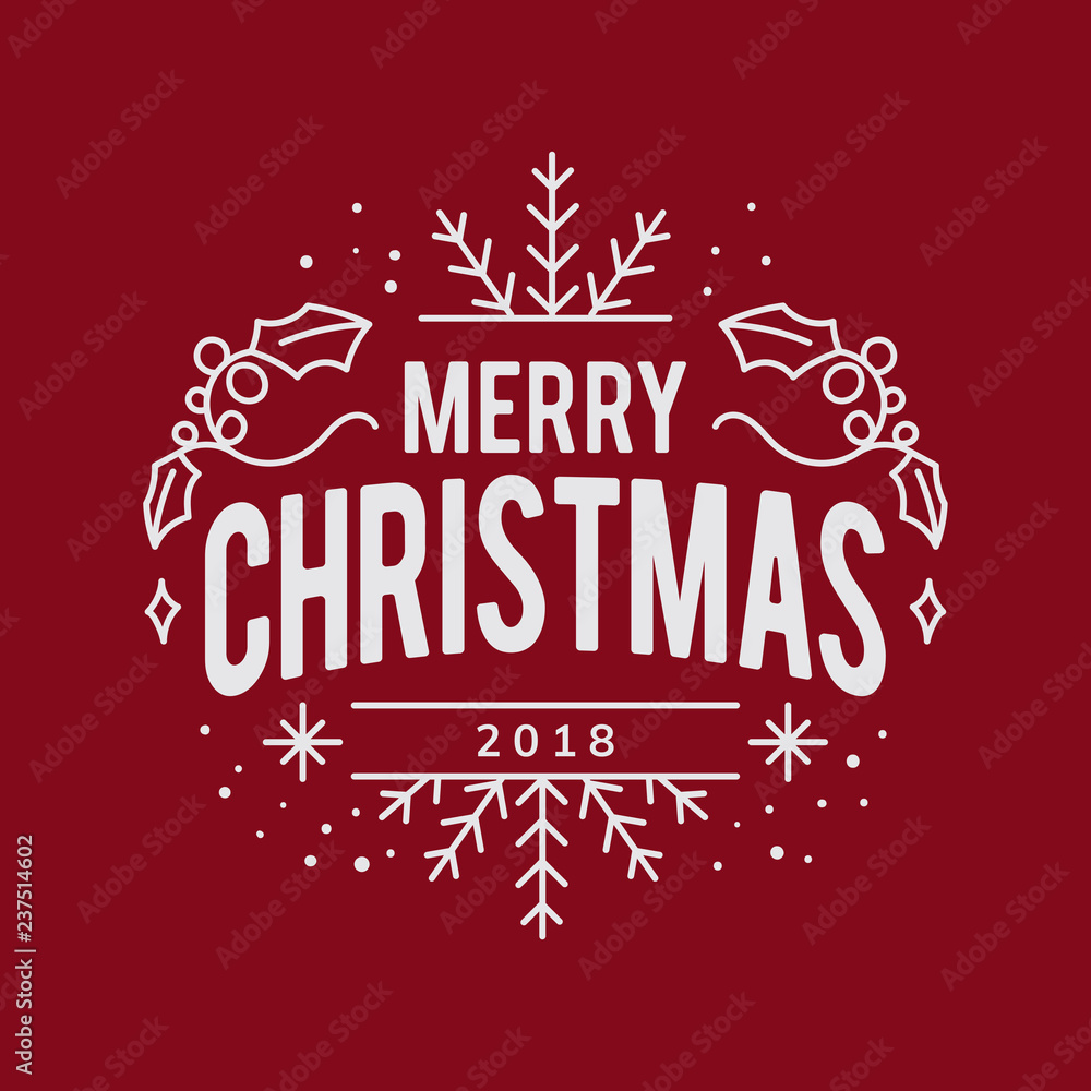 Merry Christmas 2018 greeting badge vector