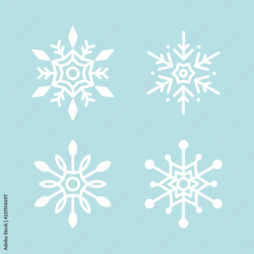 Set of Snowflakes Christmas design vector