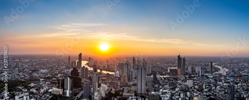 Thailand cityscape on sunset