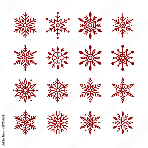 Set of Snowflakes Christmas design vector