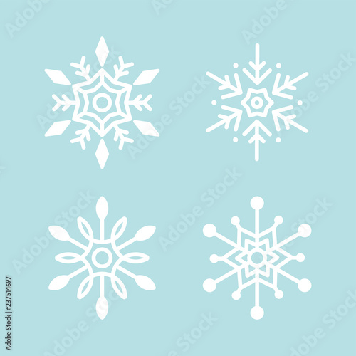 Set of Snowflakes Christmas design vector