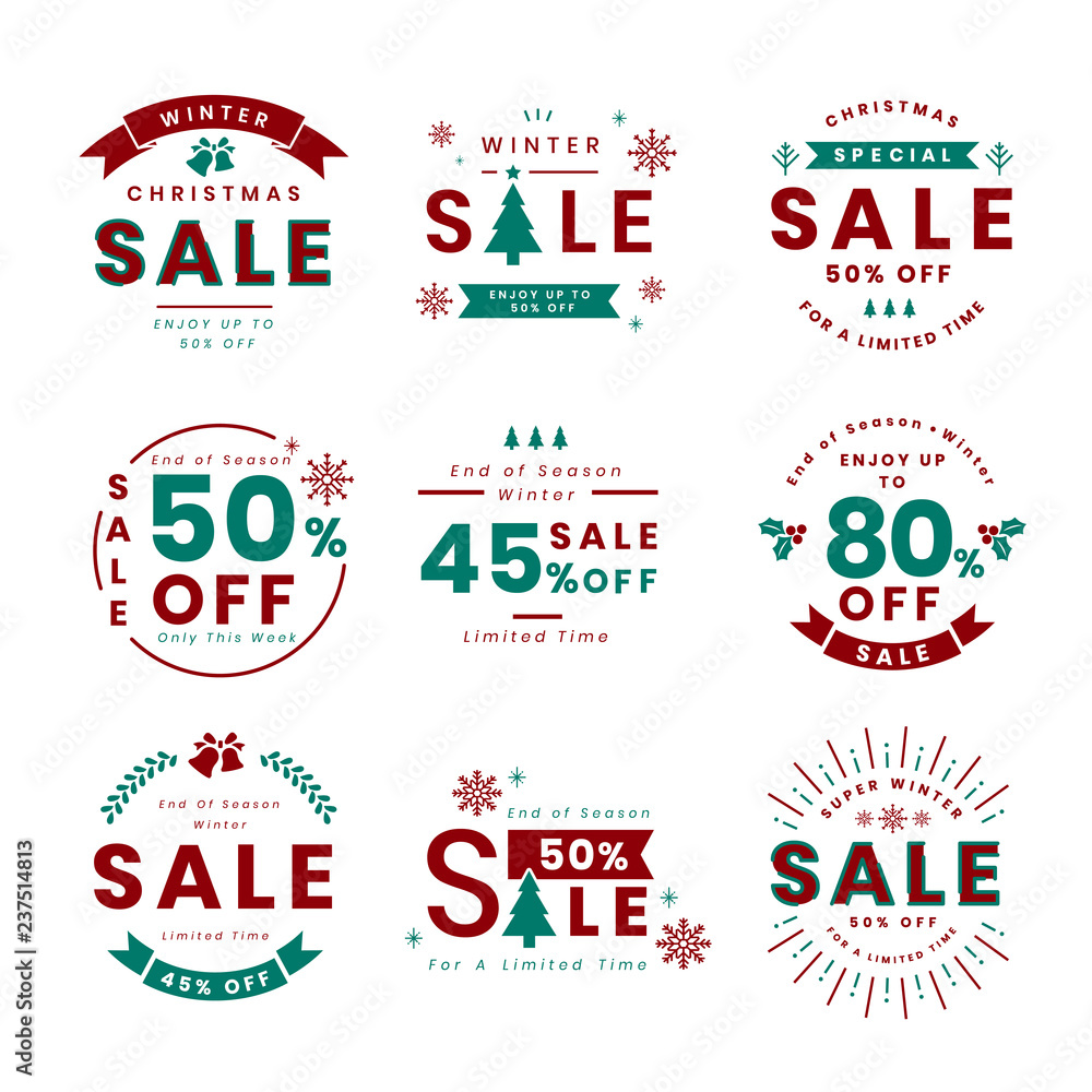 Set of Christmas promotion vectors Set of Christmas promotion vectors