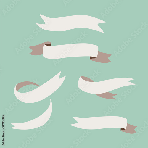 Set of blank ribbons vector