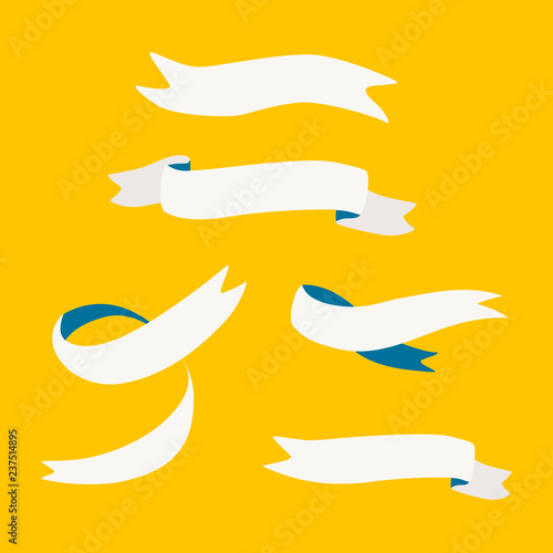 Set of blank ribbons vector