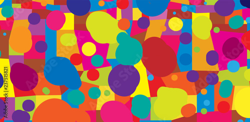 Abstract colored background from blots and geometric shapes