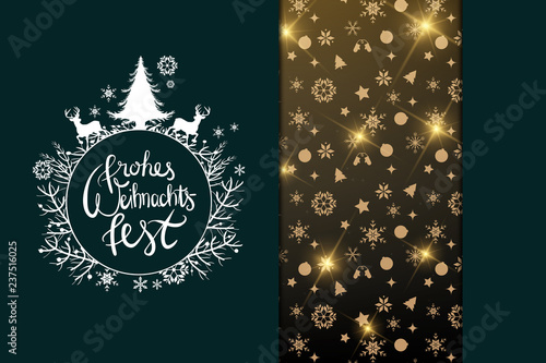 Frohes Weihnachtsfest - funkelnde Weihnachtssymbole