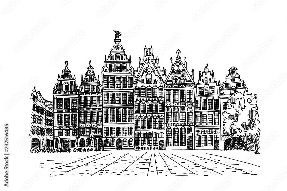 Grote Markt square in Antwerpen, Belgium.