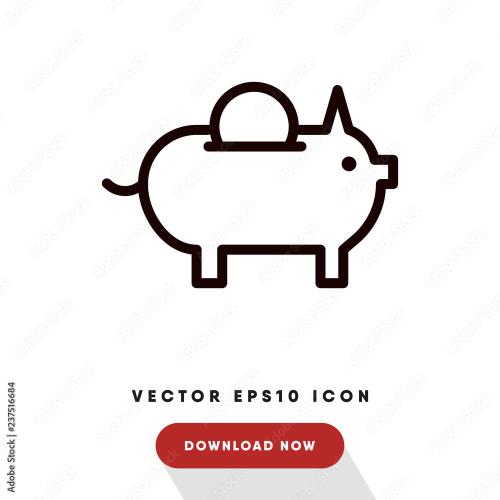 Fototapeta premium Piggy bank black friday vector icon