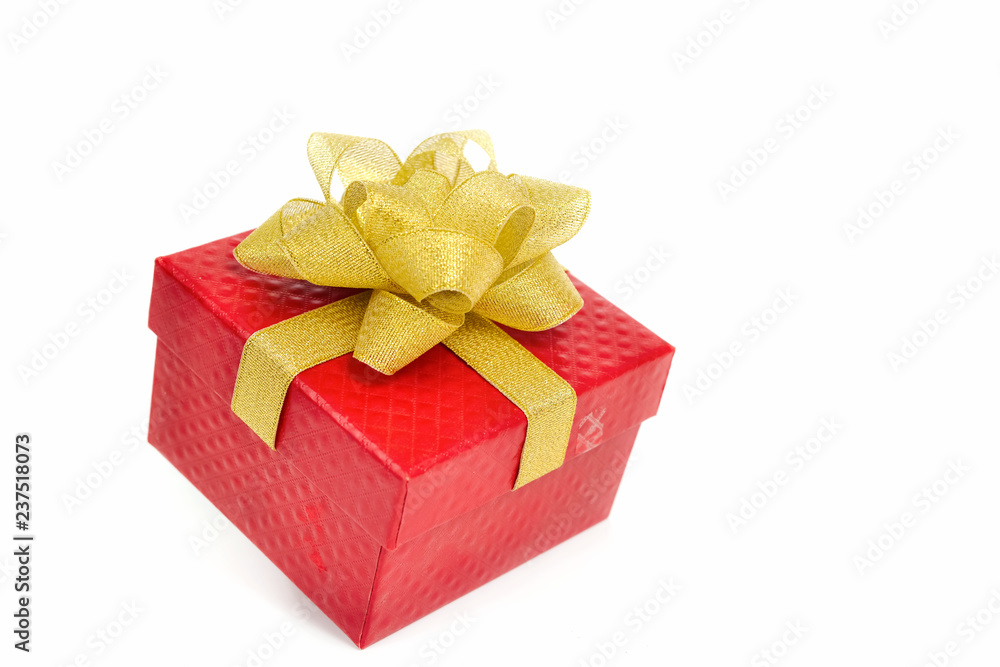 red gift box with bow isolated on white background red gift box with bow isolated on white background