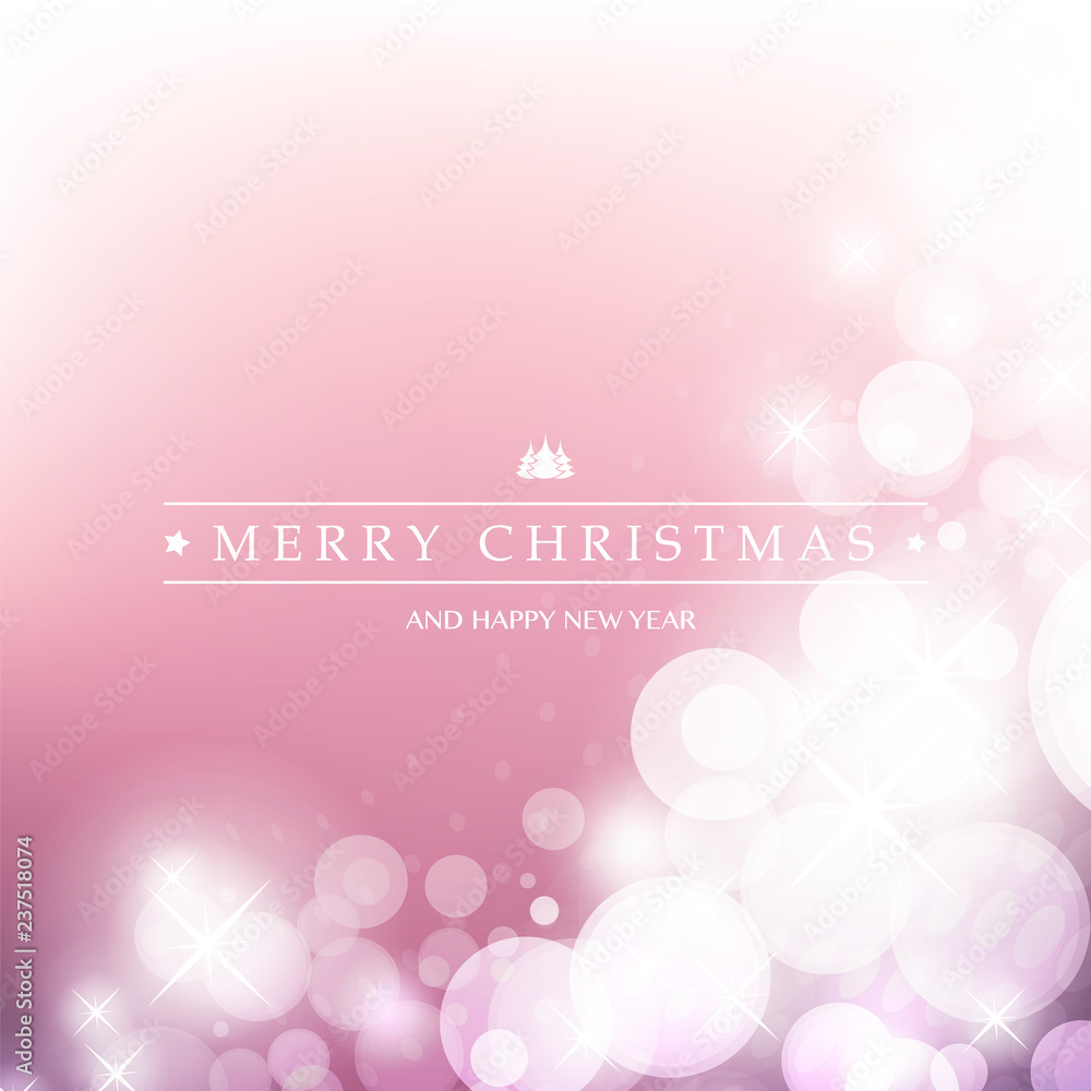 Best Wishes - Colorful Modern Style Happy Holidays, Merry Christmas Greeting Card with Label on a Sparkling Blurred Background