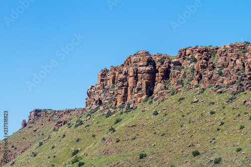 The arid landscape of the Karoo National Park in South Africa.