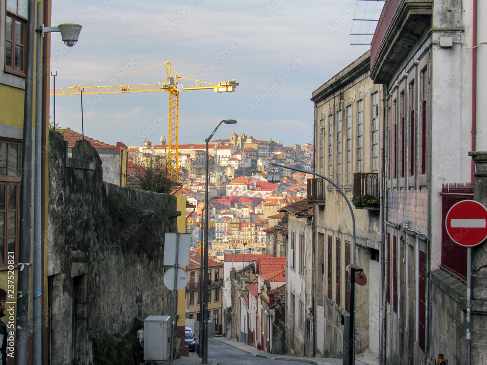 Porto, Portugal. Panoramic view of colorful old houses of Porto, Portugal, city break vocation destination in Europe