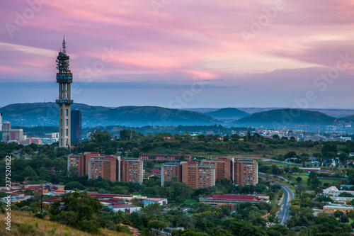 Pretoria, the capitol of South Africa, as viewed from the Klapperkop hill overlooking the city.