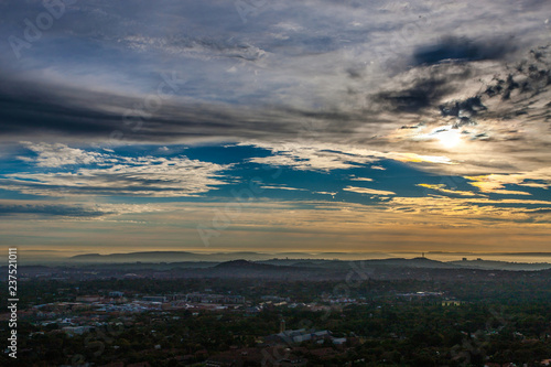 Pretoria, the capitol of South Africa, as viewed from the Klapperkop hill overlooking the city.