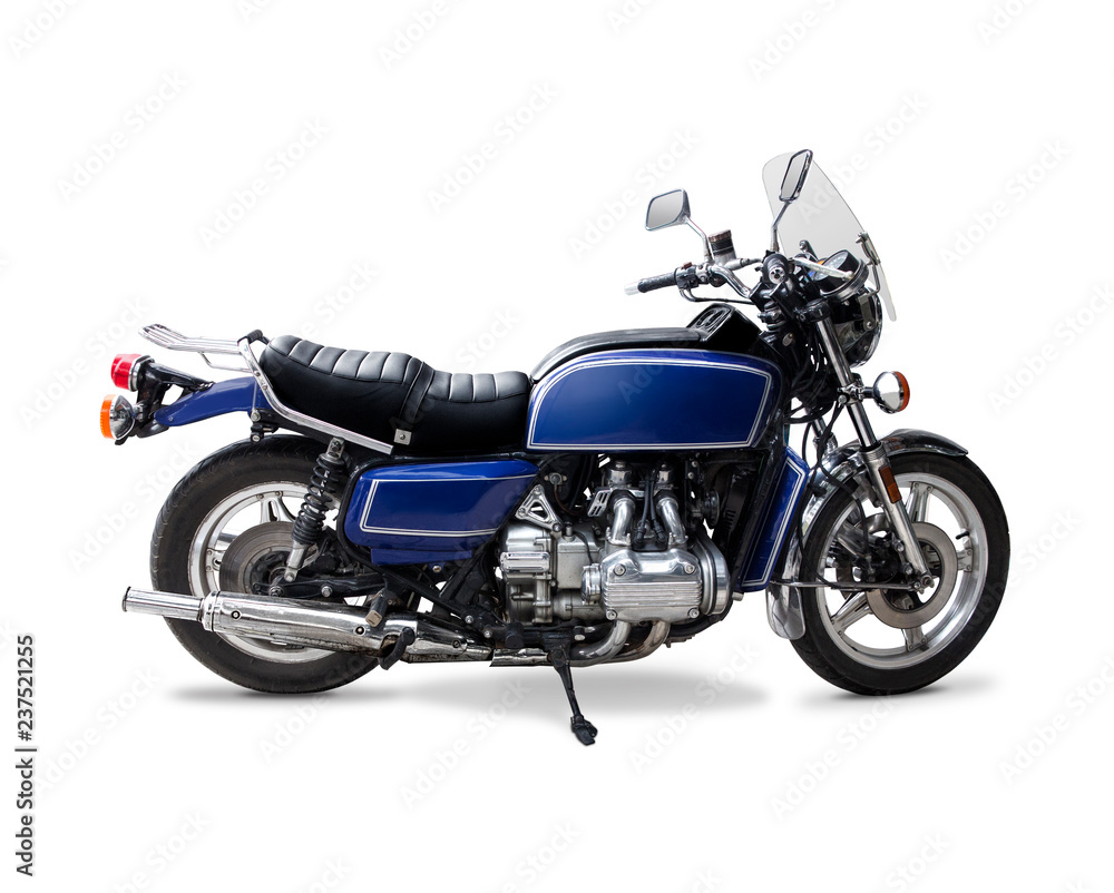 Classic Japanese motorcycle isolated on white background