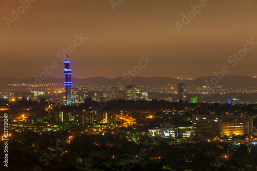 Pretoria, the capital of South Africa, as viewed from the Klapperkop hill overlooking the city.