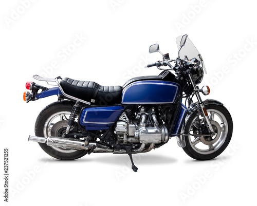 Classic Japanese motorcycle isolated on white background