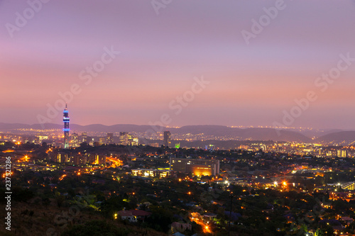 Pretoria, the capital of South Africa, as viewed from the Klapperkop hill overlooking the city.
