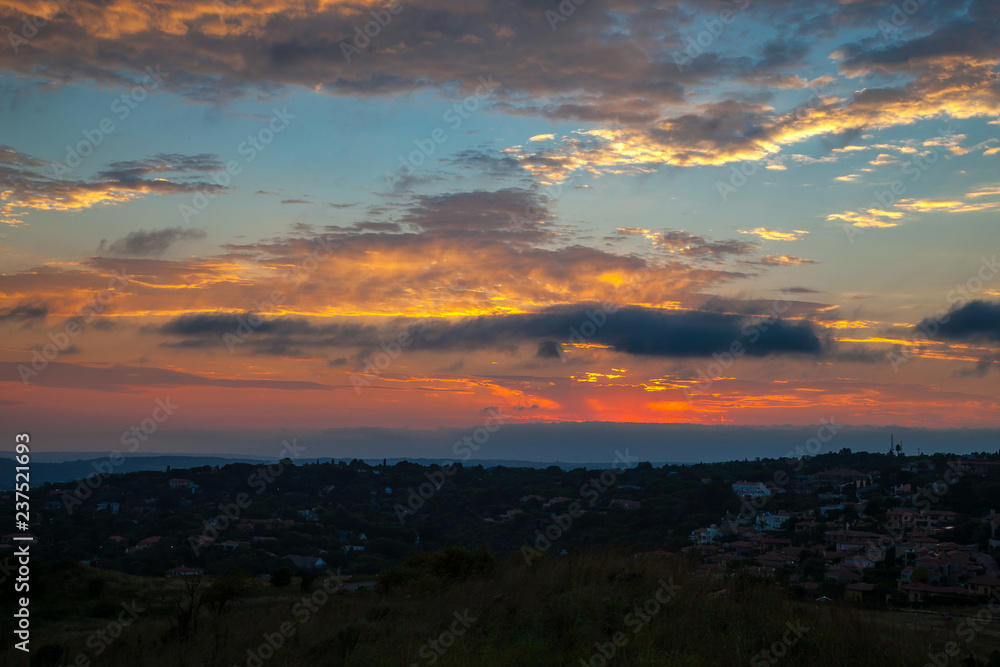 Pretoria, the capitol of South Africa, as viewed from the Klapperkop hill overlooking the city.