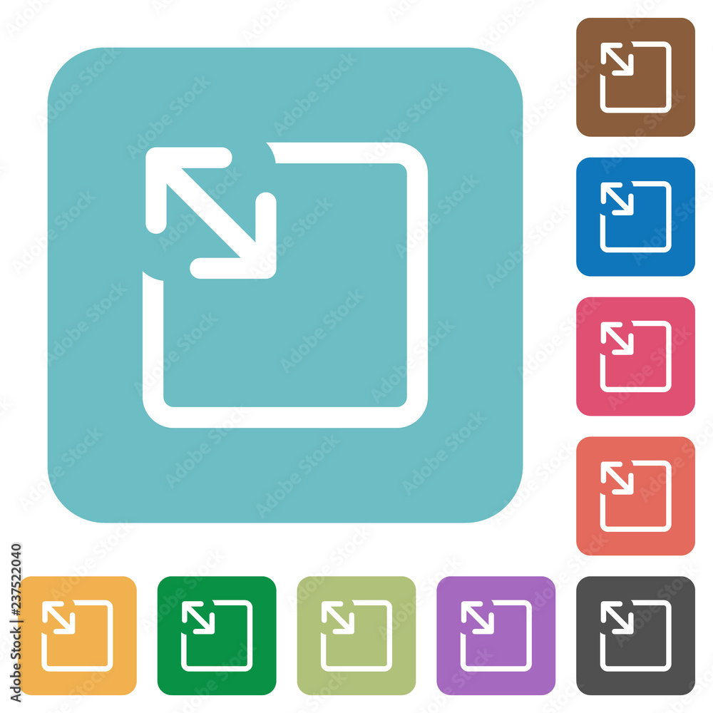 Resize object rounded square flat icons Resize object rounded square flat icons
