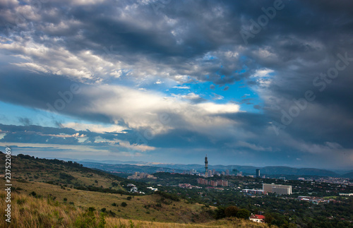 Pretoria, the capitol of South Africa, as viewed from the Klapperkop hill overlooking the city.