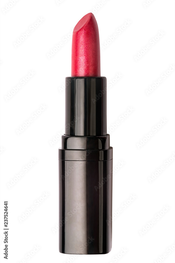 Red lipstick isolated on a white background. Glossy opened red lipstick isolated on a white background Red lipstick isolated on a white background. Glossy opened red lipstick isolated on a white background
