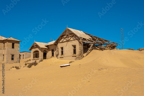 Kolmanskuppe, aslo known as Kolmanskop, a diamond mining ghost town on the Skeleton Coast of Namibia.