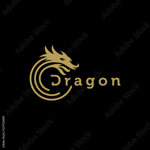 Dragon logo design vector template